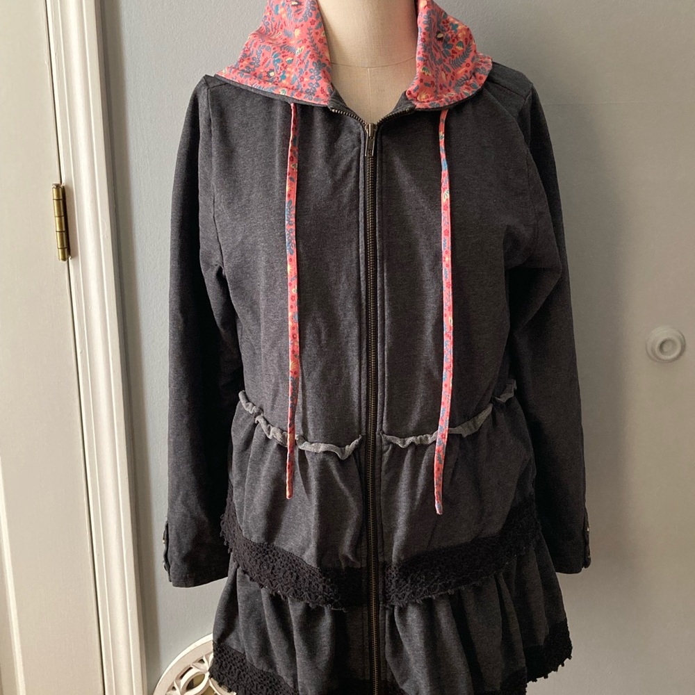 Matilda Jane Skirted Full Zip Cotton Hoodie Sz M